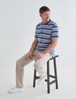 Chisel Multi Stripe Short Sleeve Polo Shirt, Denim product photo View 05 S