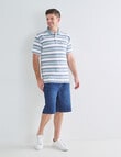 Chisel Multi Stripe Short Sleeve Polo Shirt, White product photo View 03 S