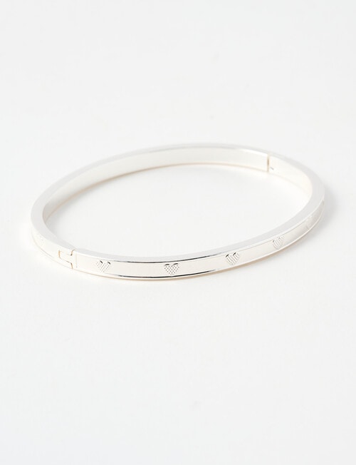 Whistle Heart Classic Bangle, Silver Tone product photo