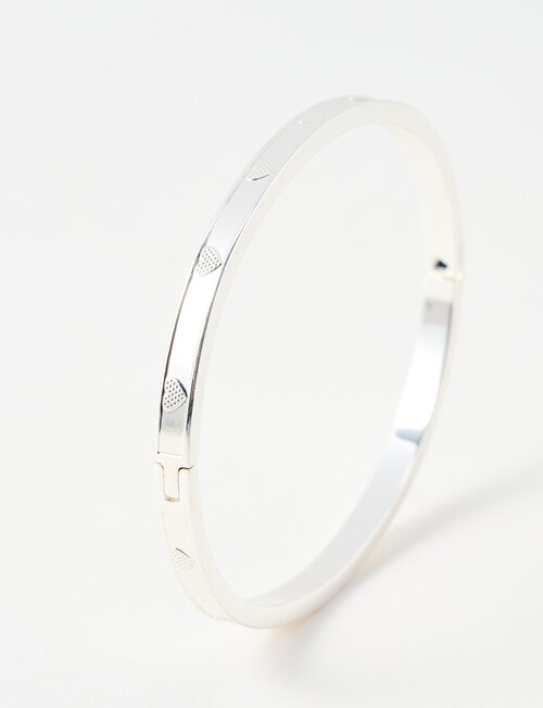 Whistle Heart Classic Bangle, Silver Tone product photo View 02 L