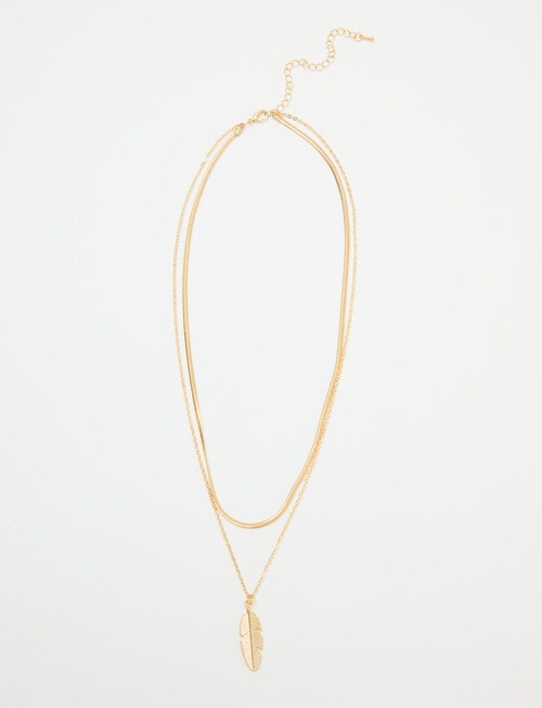 Whistle Leaf Necklace, Gold Tone product photo