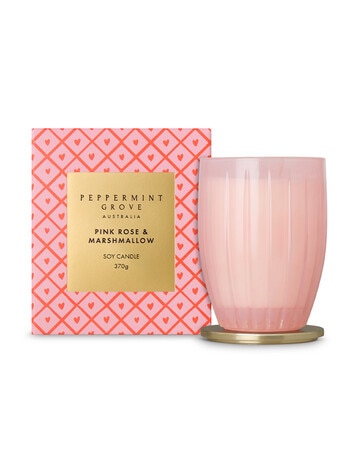 Peppermint Grove Pink Rose & Marshmallow Large Candle, 370g product photo