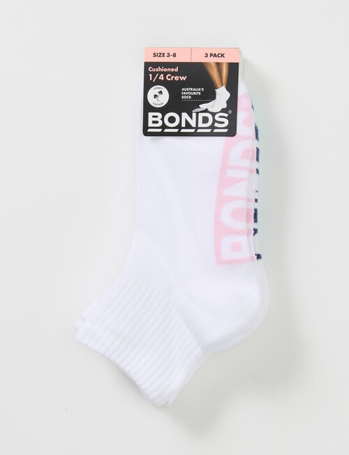 Bonds Logo Quarter Crew, 3-Pack, White & Blossom product photo View 02 L
