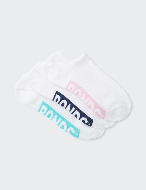 Bonds Logo No Show Sock, 3-Pack, White & Blossum product photo