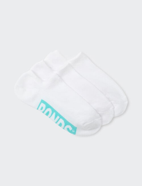 Bonds Logo No Show Sock, 3-Pack, White & Blossum product photo View 04 L