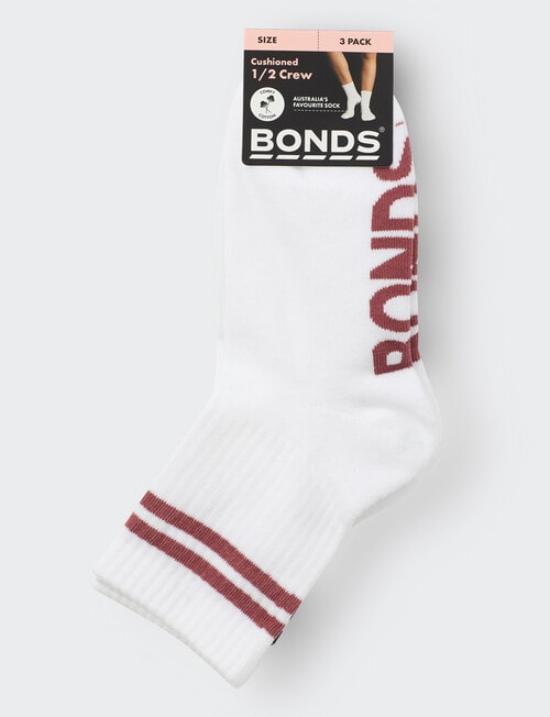 Bonds Logo Stripe 1/2 Crew, 3-Pack, White & Earth product photo View 02 L