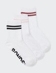 Bonds Logo Stripe 1/2 Crew, 3-Pack, White & Earth product photo View 03 S
