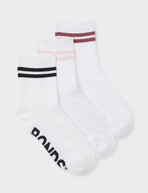 Bonds Logo Stripe 1/2 Crew, 3-Pack, White & Earth product photo View 03 L