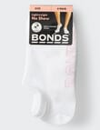 Bonds Logo Lite No Show Sock, 4-Pack, White & Blossom product photo View 02 S