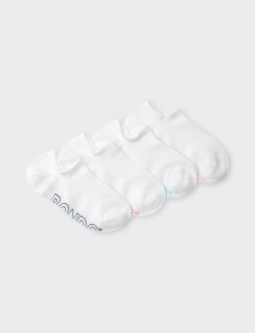 Bonds Logo Lite No Show Sock, 4-Pack, White & Blossom product photo View 03 L