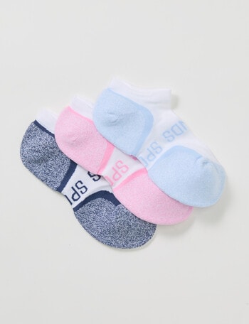 Bonds Sport Low Cut, 3-Pack, Sky & Blossom product photo