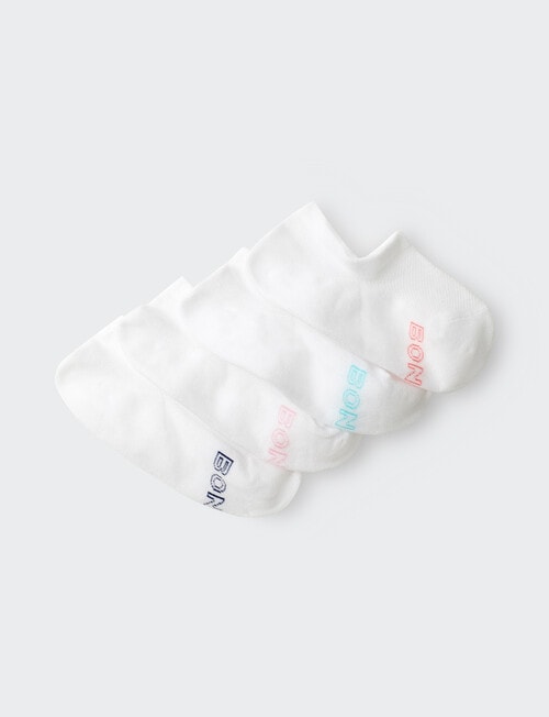 Bonds Logo Lite Sneaker Sock, 4-Pack, White & Shook product photo