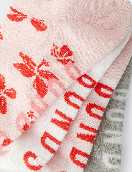 Bonds Fashion No Show Sock, 4-Pack, Hibiscus, White, Mona Lisa & Grey product photo View 03 L