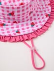 Wavetribe Strawberry Reversible Frill Bucket Hat, Pink product photo View 03 S