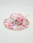 Wavetribe Floral Unicorn Reversible Frill Bucket Hat, Pink product photo
