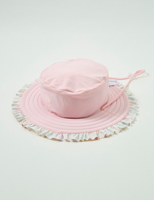 Wavetribe Floral Unicorn Reversible Frill Bucket Hat, Pink product photo View 02 L