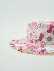 Wavetribe Floral Unicorn Reversible Frill Bucket Hat, Pink product photo View 03 S