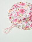 Wavetribe Floral Unicorn Reversible Frill Bucket Hat, Pink product photo View 05 S