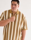 Gasoline King size Vertical Stripe Polo Shirt, Mocha product photo