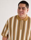 Gasoline King size Vertical Stripe Polo Shirt, Mocha product photo View 04 S