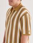 Gasoline King size Vertical Stripe Polo Shirt, Mocha product photo View 05 S