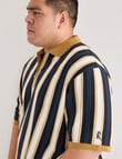 Gasoline King size Vertical Stripe Polo Shirt, Black product photo View 05 S