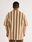 Gasoline King size Vertical Stripe Polo Shirt, Mocha product photo View 02 S