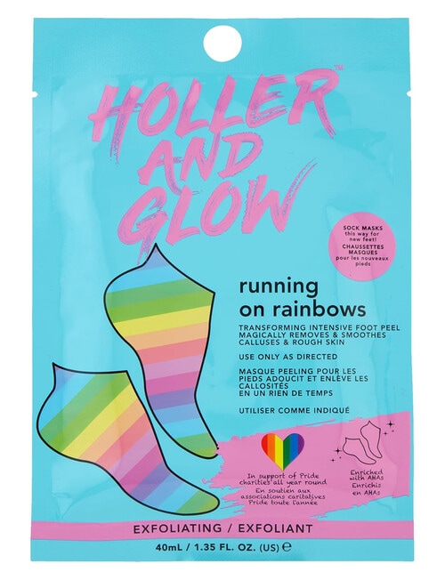 Holler and Glow Running On Rainbows Foot Mask product photo