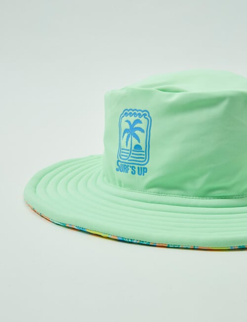 Wavetribe Palm Tree Reversible Bucket Hat, Green product photo View 03 L