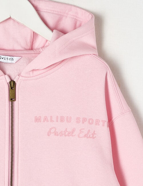 Switch Malibu Pastel Edit Boxy Zip Up Hoodie, Bubblegum product photo View 03 L