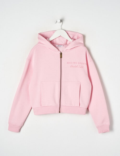 Switch Malibu Pastel Edit Boxy Zip Up Hoodie, Bubblegum product photo