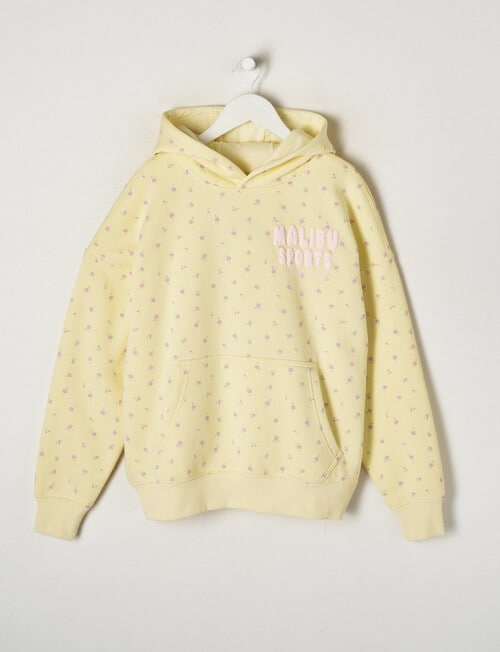 Switch Malibu Sports Ditsy Floral Oversized Hoodie, Pale Lemon product photo