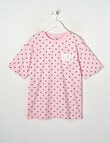 Switch Malibu Sports Spots Oversized Short Sleeve Tee, Baby Pink product photo