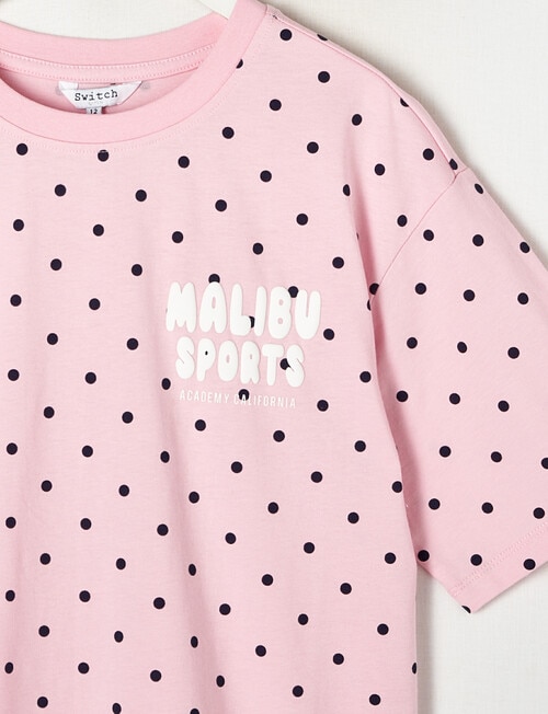 Switch Malibu Sports Spots Oversized Short Sleeve Tee, Baby Pink product photo View 03 L