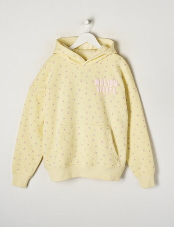 Switch Malibu Sports Ditsy Floral Oversized Hoodie, Pale Lemon product photo