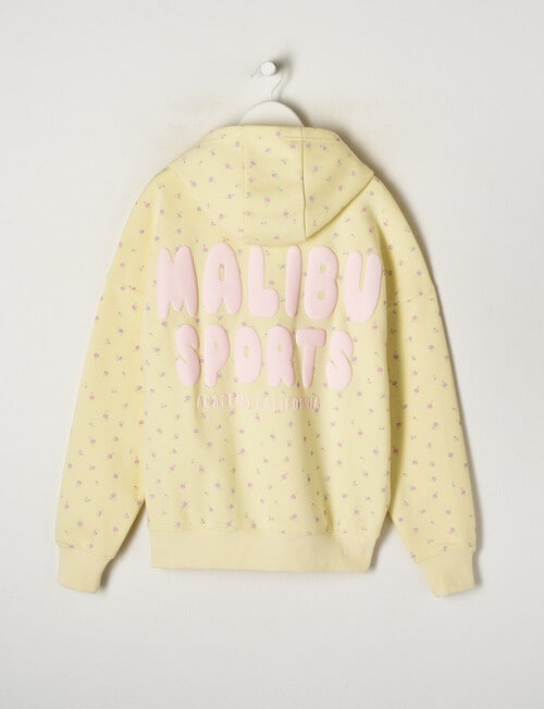 Switch Malibu Sports Ditsy Floral Oversized Hoodie, Pale Lemon product photo View 02 L