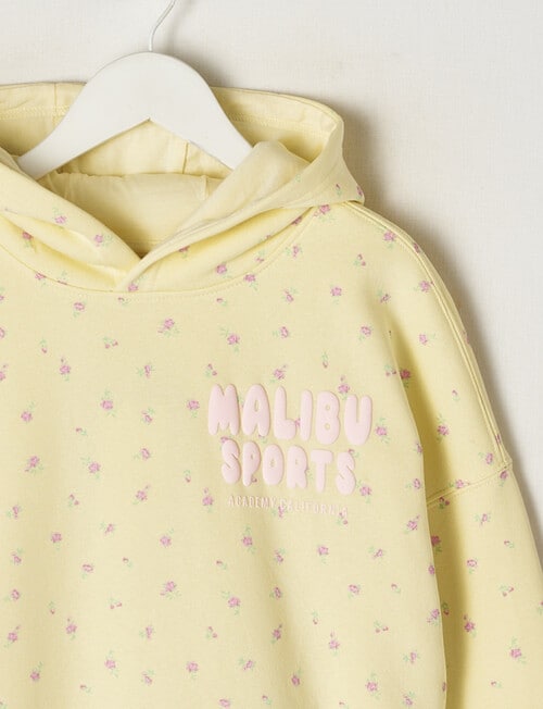 Switch Malibu Sports Ditsy Floral Oversized Hoodie, Pale Lemon product photo View 03 L