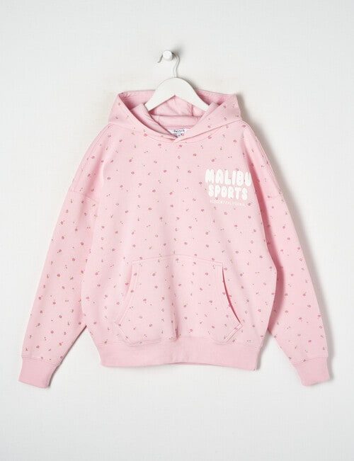 Switch Malibu Ditsy Floral Oversized Hoodie, Baby Pink product photo