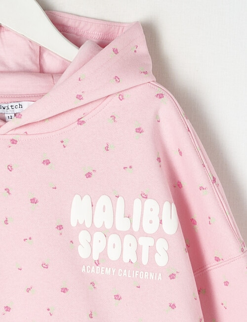 Switch Malibu Ditsy Floral Oversized Hoodie, Baby Pink product photo View 03 L