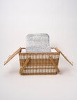 Terrace Prism Picnic Basket, Natural & White product photo View 07 S