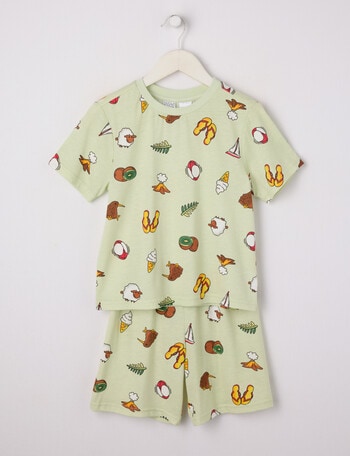 Sleep Mode Kiwi Knit PJ Set, NZ AOP, 2-8 product photo