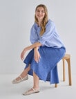Zest Linen Bias Cut Skirt, Mid Blue product photo View 03 S