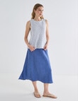 Zest Linen Bias Cut Skirt, Mid Blue product photo View 05 S