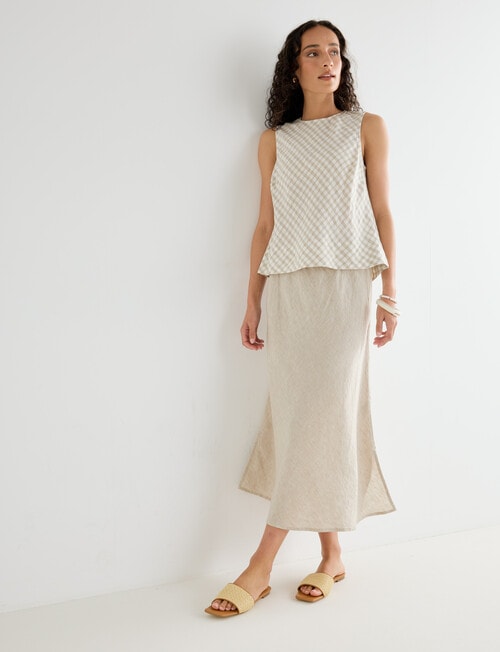 Zest Linen Bias Cut Skirt, Sandshell product photo View 03 L