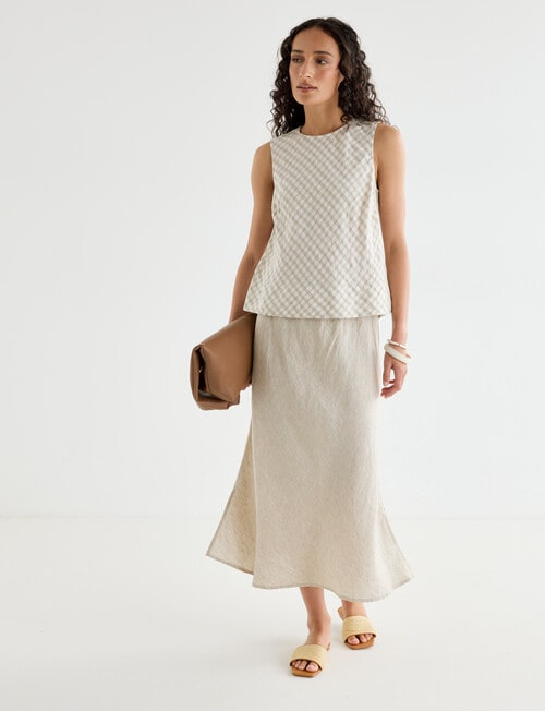 Zest Linen Bias Cut Skirt, Sandshell product photo View 05 L