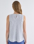Zest Linen Bias Cut Top, Blue Stripe product photo View 02 S