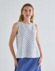Zest Linen Bias Cut Top, Blue Stripe product photo View 03 S