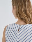 Zest Linen Bias Cut Top, Blue Stripe product photo View 05 S