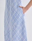 Zest Linen Bias Cut Maxi Dress, Blue Check product photo View 04 S