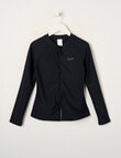 Wavetribe Long Sleeve Zip Through Rash Top, Black product photo